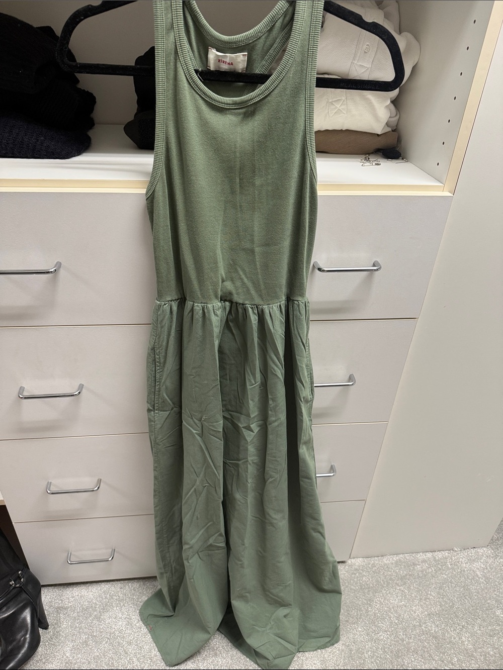 XiRENA Olive Green Tank Maxi Dress - Picture 1 of 3